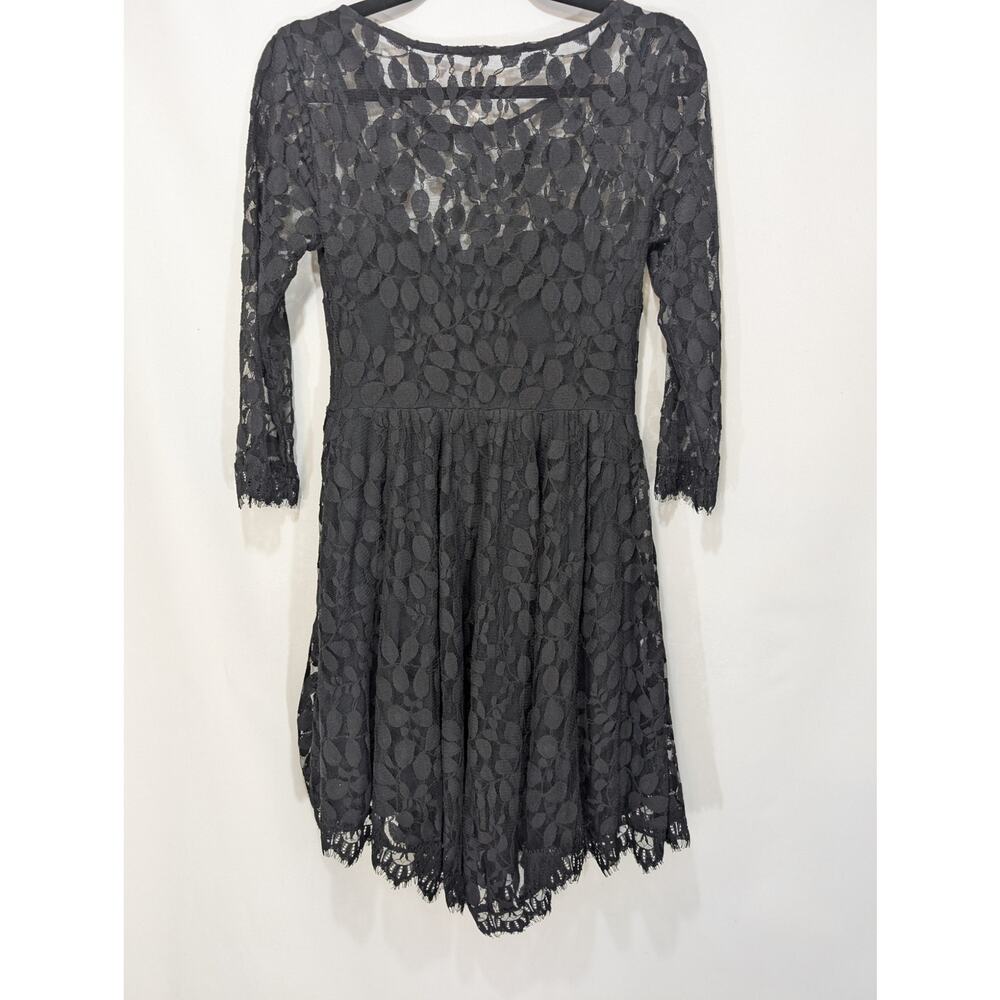 Free People Queen’s Love Lace Fit & Flare Dress Black Size 2 - Picture 5 of 7